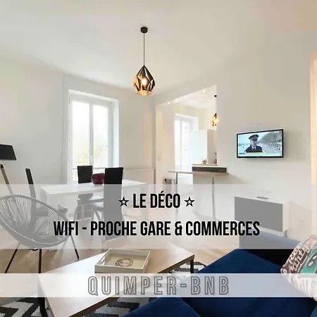 Le Deco - Confort - Wifi - Luminosite - Entre Gare Et Centre Quimper Exterior photo